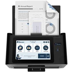 Raven Pro Document Scanner - Huge LCD Touchscreen, High Speed Color Duplex Feeder (ADF), Wireless Scan to Cloud, WiFi, Ethernet, USB, Home or Office
