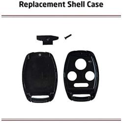 Key Fob Keyless Entry Remote Shell Case & Keychain fit Honda 2009-2015 Pilot, Accord 2003-2012, 2006-2013 Civic EX, 2005-2006 CR-V Cutting Not Required