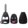 OCPTY 2 Uncut Blade Blank Key Remote Shell Case Cover Replacement for Chrysler for Dodge for Jeep 3 Buttons