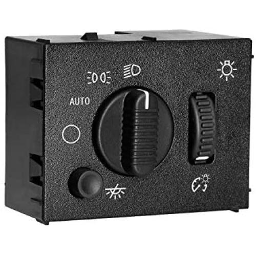 Headlight Switch Headlamp Dimmer Switch Greenish LED Light | for 2003-2007 Chevy Silverado Suburban Tahoe Avalanche GMC Sierra Yukon Cadillac Escalade | Replaces# 19381535, D1595G, 15194803