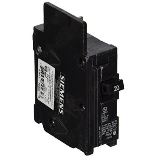 Siemens BQ1B020 20-Amp Single Pole 120-Volt10KAIC Lug Out Breaker, Black
