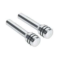 Qiilu 2Pcs Universal Car Truck Aluminum Interior Door Lock Knob Pins Cover(Silver)