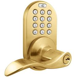 MiLocks Keypad Lever Handle, Polished Brass