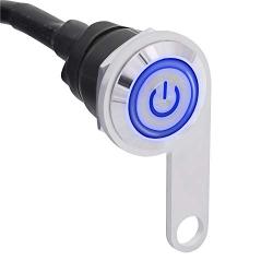 Blue LED Motorcycle Switch Horn ON-Off Headlight Fog Light Handlebar Adjustable Mount Waterproof Switches Button DC12V momentary Actions Cycling Retail