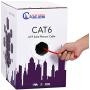 CAT6 Plenum Cable 1000ft (CMP) | Easy to Pull Fluke Tested Plenum Rated Wire | 23AWG Solid 550MHz, 4Pair 10Gigabit UTP Internet Cable, Available in Multi Colors (Red)