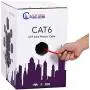 CAT6 Plenum Cable 1000ft (CMP) | Easy to Pull Fluke Tested Plenum Rated Wire | 23AWG Solid 550MHz, 4Pair 10Gigabit UTP Internet Cable, Available in Multi Colors (Red)