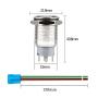DaFuRui 2Pack 19mm 12V (Yellow) Latching Self-Locking Pushbutton Switch ON/Off Silver Stainless Steel with Blue LED Suitable for 19mm 0.75'' Mounting Hole