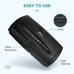 RAGU Paper Shredder, 6-Sheet Capacity Cross-Cut Paper and Credit Card Shredder with Paper Jam Proof System, 2.9 Gallon