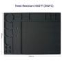 Soldering Mat Pad large Silicone Heat Resistant 932°F Welding Blanket Project Workbench Board Welding Blanket Electronics Mat for Heat Gun Soldering Iron Station Electronic Repair Kit (13''X 9'') Black