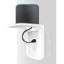 WALI Wall Outlet Shelf Standard Vertical Duplex Décor Outlet with Cable Channel for Cell Phone, Dot 1st and 2nd 3rd Gen, Google Home, Speaker up to 10 lbs (OLS002-W), White, (Pack of 2)