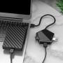 New Pentagonal 4-Port USB3.0 Hub,Rechargeable High-Speed Splitter with Micro External Power Jack