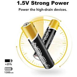 NANFU High Performance AAA Alkaline Batteries (48 Count), Ultra Power, Long Lasting for Household Devices …