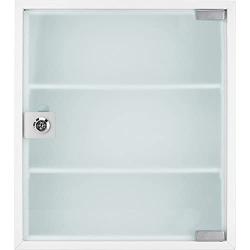 BARSKA CB12822 Key Lock Wall Mount Standard Medical Security Cabinet with Magnet Erase Pad, Shelf, Stickers, White, 12.40'' L x 3.94'' W x 14.17'' H