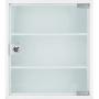 BARSKA CB12822 Key Lock Wall Mount Standard Medical Security Cabinet with Magnet Erase Pad, Shelf, Stickers, White, 12.40'' L x 3.94'' W x 14.17'' H
