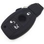 Ezzy Auto Black and Blue Silicone Rubber Key Fob Case Key Covers Key Jacket Skin Protectors fit for Mercedes Benz A B C E G R S Class