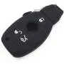 Ezzy Auto Black and Blue Silicone Rubber Key Fob Case Key Covers Key Jacket Skin Protectors fit for Mercedes Benz A B C E G R S Class