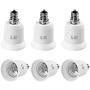 LE E17 to E26 Light Socket Adapter, Bulb Base Converter, Pack of 6