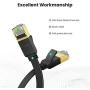 UGREEN Cat 7 Ethernet Cable Shielded Gigabit Flat Cat7 RJ45 LAN Cable High Speed Internet Network Patch Cord 10Gbps Compatible for PS5 Gaming PS4 Xbox One PS3 PC Laptop Modem Router Computer 10FT