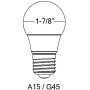J.LUMI BPC4505 LED Bulb 5W, A15 Bulb, G45 Bulb Shape, 40 Watt Equivalent, E26 Base, 3000K Soft White, Ceiling Fan Light Bulbs, Appliance Bulb, Bathroom Light Bulbs, Non Dimmable (Pack of 4)