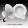 Lumary 5/6 inch LED Smart Recessed Lighting Wi-Fi Can Lights RGBWW Downlight Music Sync Simple Retrofit Installation 13W (80W Equivalent) 1100LM (5/6 in WiFi- 4)
