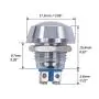 mxuteuk 2pcs 12mm Momentary Push Button Switch Waterproof 1NO SPST DC/AC 36V 2A ON/Off Silver Stainless Steel Shell Suitable for 1/2“ Mounting Hole DU-12NB-10T