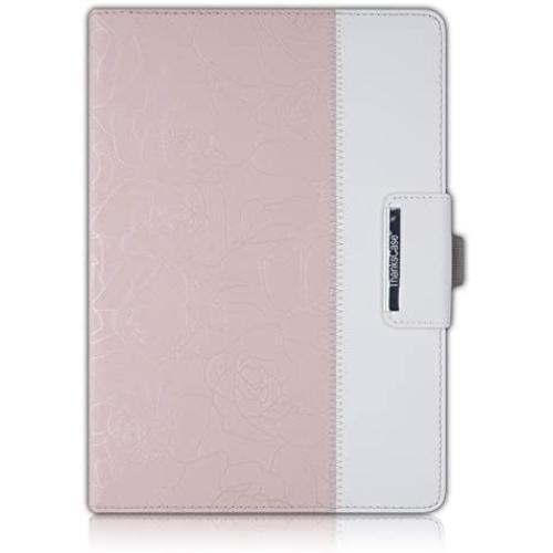 Thankscase Case for iPad Air 10.5'' (3rd Gen) / iPad Pro 10.5, Rotating Case Stand Cover with Pencil Holder, Swivel Case Bulid-in Wallet Pocket, Hand Strap for iPad Air 3rd Gen 10.5'' 2019 (Rose White)