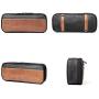 PU Leather & Canvas Electronic Organizer, Small Tool Bag Pencil Case Pill Box, Waterproof Travel Cable Organizer Tech Gadgets Carrying Zipper Pouch for Cord Phone Chargers Power Bank Earphone (Black)