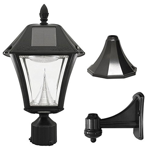 Gama Sonic Baytown II Outdoor Black Resin Solar Post/Wall Light with Warm-White LED Gama Sonic Baytown II Outdoor Black Resin Solar Post/Wall Light with Warm-White LED