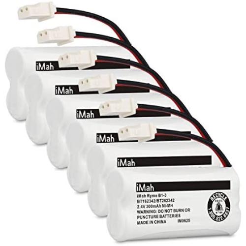 iMah Ryme B1-3 BT162342 BT262342 Cordless Phone Batteries Compatible with VTech CS6409 CS6419 CS6429 CS80100 AT&T CL81101 EL5210 EL52400 Handset Telephone (Pack of 6)