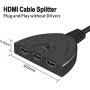 HDMI Switch,GANA Gold Plated 3-Port HDMI Switcher,Splitter, Supports Full HD1080p, 3D with High Speed Pigtail Cable