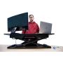 Amer EZriser36 Height Adjustable sit/Stand Desk Computer Riser, Dual Monitor Capable, 37.5'' Wide with Keyboard Tray - Black Finish