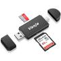 SD Card Reader, Vanja 3 in 1 Micro USB Type C Portable Memory Card Reader and SD/TF Card Adapter with OTG Function for PC & Laptop & Smart Phones & Tablets