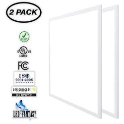 LED FANTASY 2x2 FT Edge Lit LED Panel Dimmable 0-10V, 40W (140W Equivalent), 5000K Daylight White,DLC & UL 2 Pack