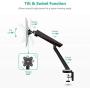 Single Gaming Monitor Mount Stand - Mechanical Spring Assisted Fully Adjustable Fit One Screen 17 to 32 inch, 17.6 lbs, RGB LED Backlit Base with USB, Mic, Audio Ports (GAMU001), Matte Black by WALI