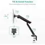 Single Gaming Monitor Mount Stand - Mechanical Spring Assisted Fully Adjustable Fit One Screen 17 to 32 inch, 17.6 lbs, RGB LED Backlit Base with USB, Mic, Audio Ports (GAMU001), Matte Black by WALI