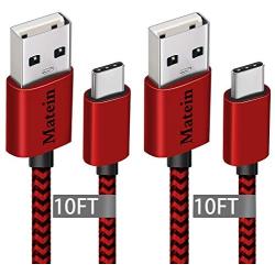 Charger Cable for Galaxy Note10+ Plus,(10FT 2pack) Type C Cable for Samsung Galaxy S10 S9 Plus,Durable Fast Extra Long Charging Braided USB C Cord for Samsung S8 Plus,Moto X,Google Pixel XL,LG V40/G7,