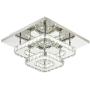 Ganeed Crystal LED Ceiling Light,12 Inch Stainless Steel K9 Modern Flush Mount Lights Fixture,Two Layers Square Chandelier Ceiling Lamp for Dining Living Room Bedroom(36W / 6500K / Cool White)