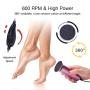 FATUXZ Electric Callus Remove with 60pcs Replacement Sandpaper Discs, Professional Pedicure Foot File Sander for Dead Cracked Hard Skin Calluses for Feet Electronic Callus Shaver (Speed Adjustable)