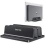 [Updated Dock Version] Vertical Laptop Stand, OMOTON Double Desktop Stand Holder with Adjustable Dock (Up to 17.3 inch), Fits All MacBook/Surface/Samsung/HP/Dell/Chrome Book (Black)