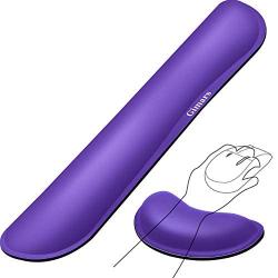 Gimars Upgrade Enlarge Gel Memory Foam Set Keyboard Wrist Rest Pad, Mouse Wrist Cushion Support for Office, Computer, Laptop, Mac, Comfortable, Lightweight for Easy Typing Pain Relief, Purple