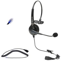 Mitel Phone Headset | Noise Canceling Headset for All Mitel Phones Compatible | Professional Call Center Headset for Office | RJ9 Headset Quick Disconnect Included | Flexible & Rotatable Microphone