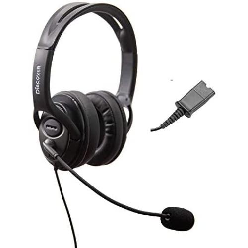 Discover D722 Noise Canceling Headset for Office Desk Phones- Only Headset for Desk Phones to Fully Enclose Ears- Works with Cisco, Avaya, Polycom, Yealink, Mitel and More
