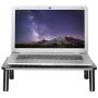 WALI Monitor Stand Riser for Computer, Laptop, Printer, Notebook and All Flat Screen Display with Vented Metal Platform and 3 Height Adjustable Underneath Storage (STT003), Black, 1 Pack