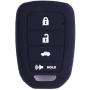 2Pcs XUHANG Sillicone key fob Skin key Cover Remote Case Protector Shell for Honda Accord sports LX Civic HR-V CR-V 4 button black blue