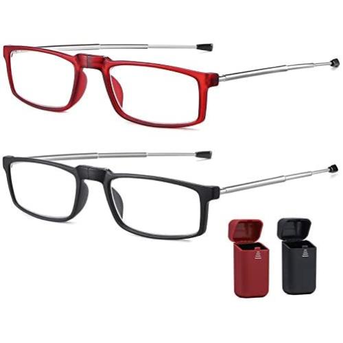 Folding Reading Glasses Compact Portable comfortable Blue Light Blocking Readers for Men Women 2 PCS in Case
