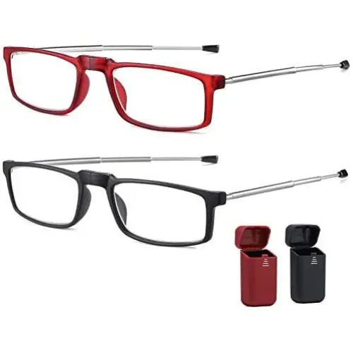 Folding Reading Glasses Compact Portable comfortable Blue Light Blocking Readers for Men Women 2 PCS in Case