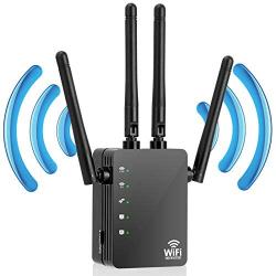 WiFi Extender,Wireless Range Extender,1200Mbps | 2.4GHz and 5.0GHz Dual Band WiFi Repeater Wireless Signal Booster, WiFi Booster for The House 360 Degree Full Coverage Network (Black)