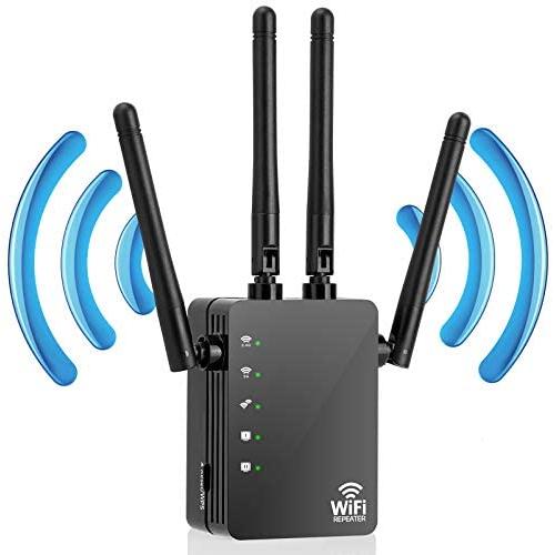 WiFi Extender,Wireless Range Extender,1200Mbps | 2.4GHz and 5.0GHz Dual Band WiFi Repeater Wireless Signal Booster, WiFi Booster for The House 360 Degree Full Coverage Network (Black)