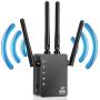 WiFi Extender,Wireless Range Extender,1200Mbps | 2.4GHz and 5.0GHz Dual Band WiFi Repeater Wireless Signal Booster, WiFi Booster for The House 360 Degree Full Coverage Network (Black)