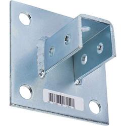 Morris Products 17454 Post Base Channel 4 Hole Square – For 1-5/8” Strut – Side Orientation, Galvanized Steel – 6” x 6” Base – Secures Strut Assembly to Floors, Surfaces